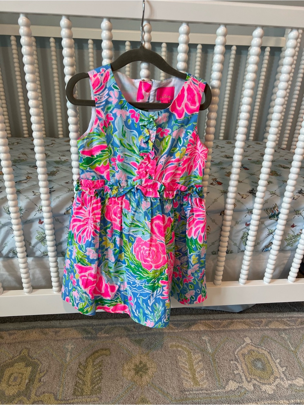 Girls Floral Dress - Pink & Blue